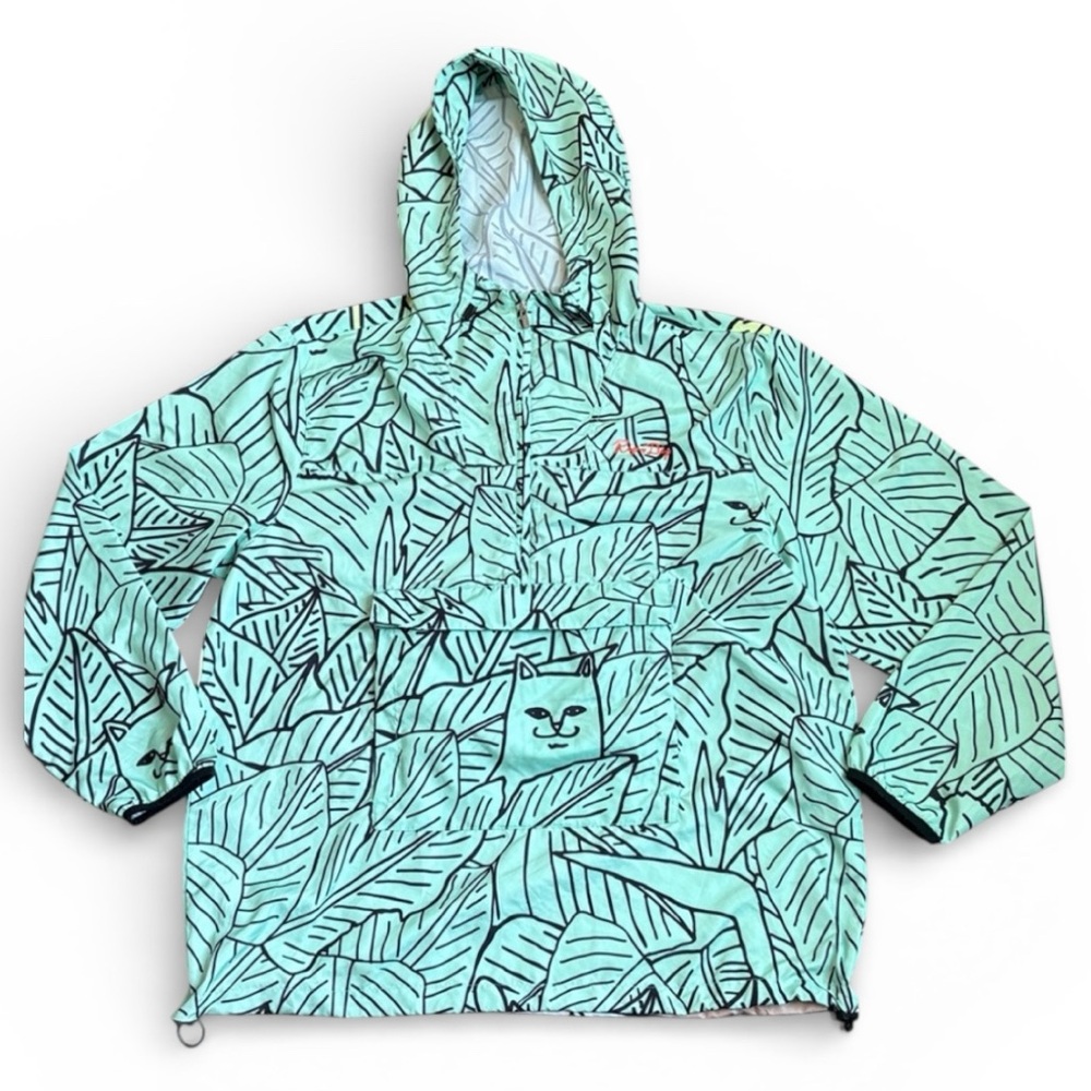 RIPNDIP Frida Nermal Leaf Anorak Jacket Men’s XL Mint Green Cats Packable